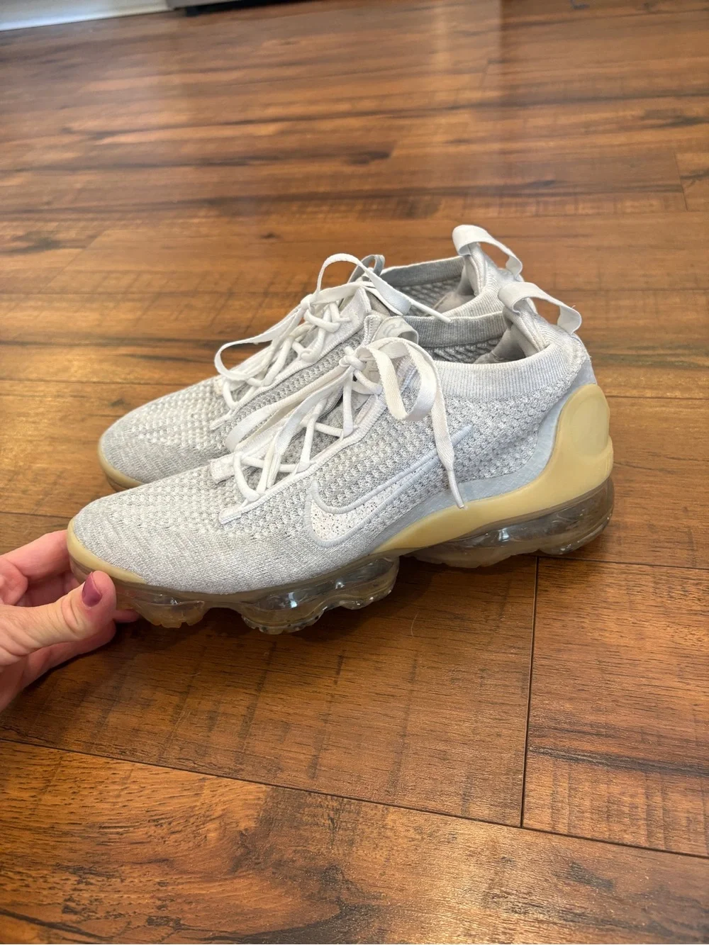Nike Air VaporMax 2021 Flyknit White Pure Platinum DC4112-100 Women's Size 8.5